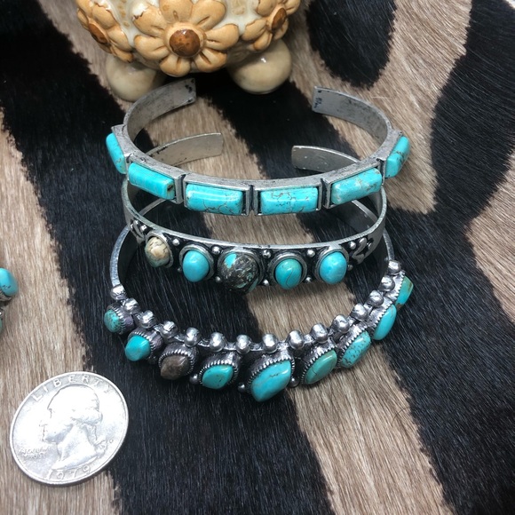 💠 Natural Stone Cuff Bracelet Fashion Jewelry - Picture 3 of 10